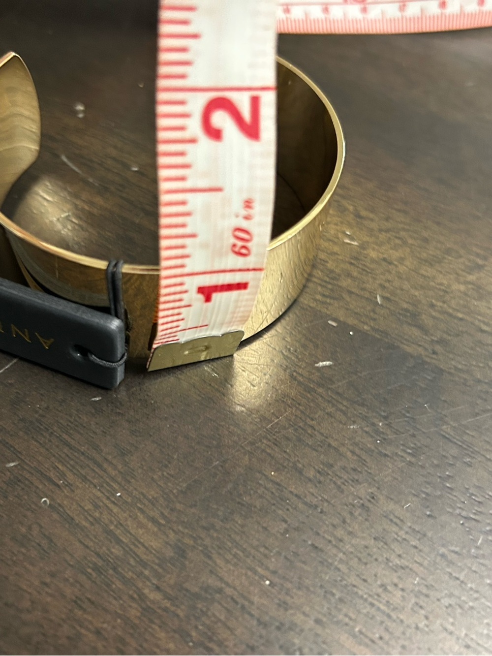NWT Ann Taylor Gold Tone Wide Cuff Bracelet Polished Statement Jewelry - Picture 5 of 5